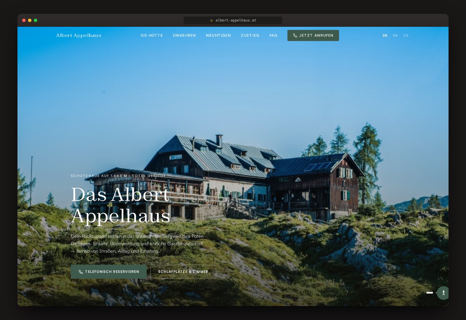 Albert-Appelhaus — Website Schutzhaus Totes Gebirge