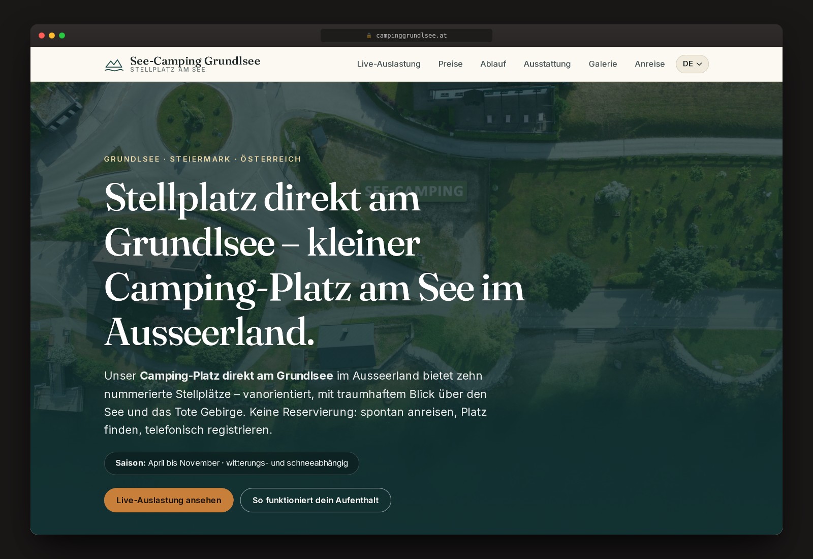 See-Camping Grundlsee — Website