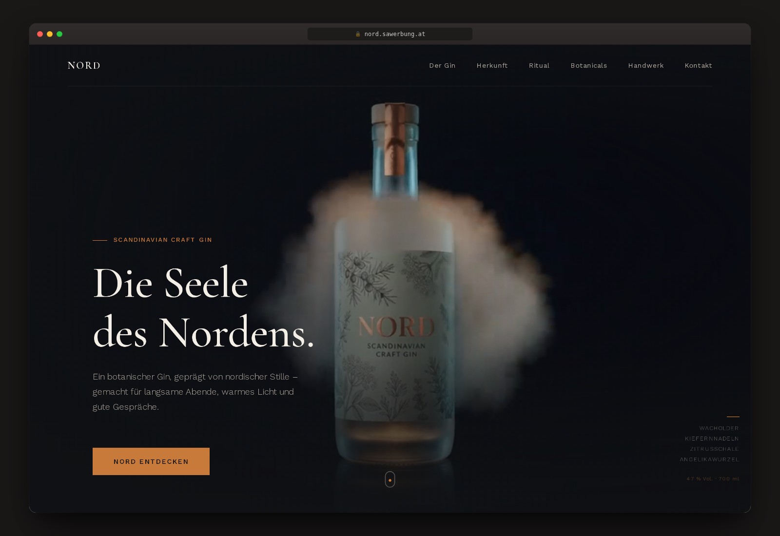 NORD — Scandinavian Craft Gin — Website