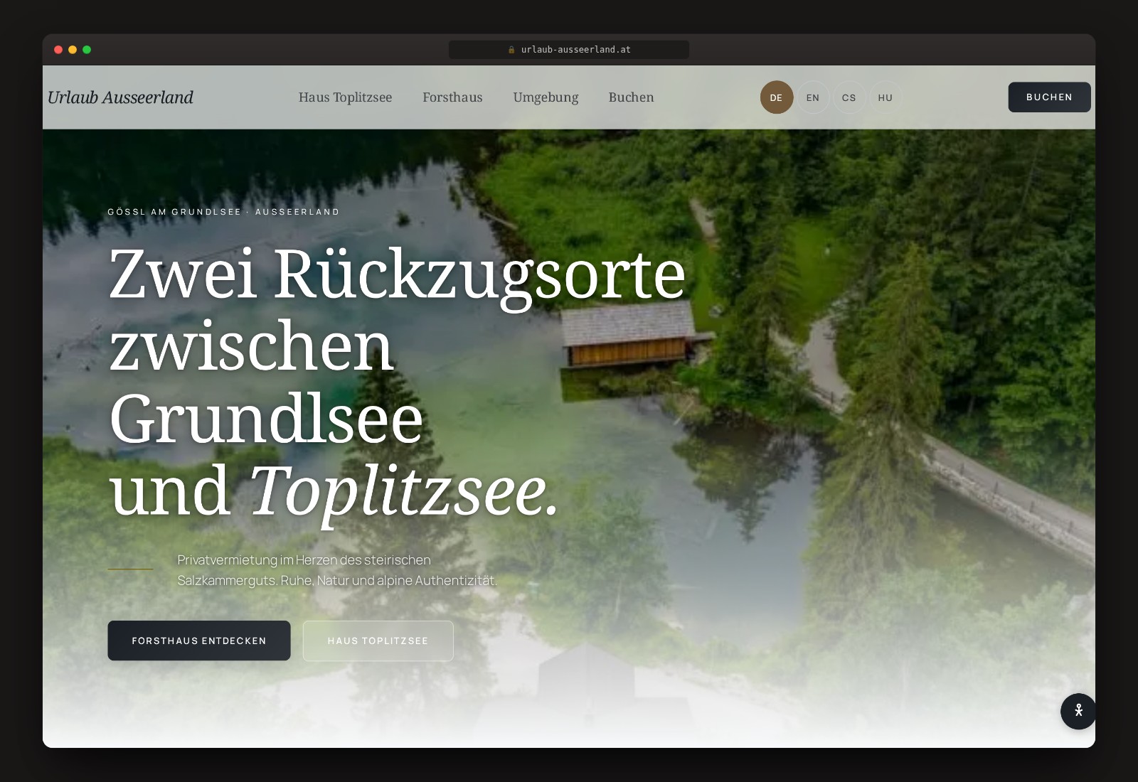 Urlaub Ausseerland — Haus Toplitzsee — Website