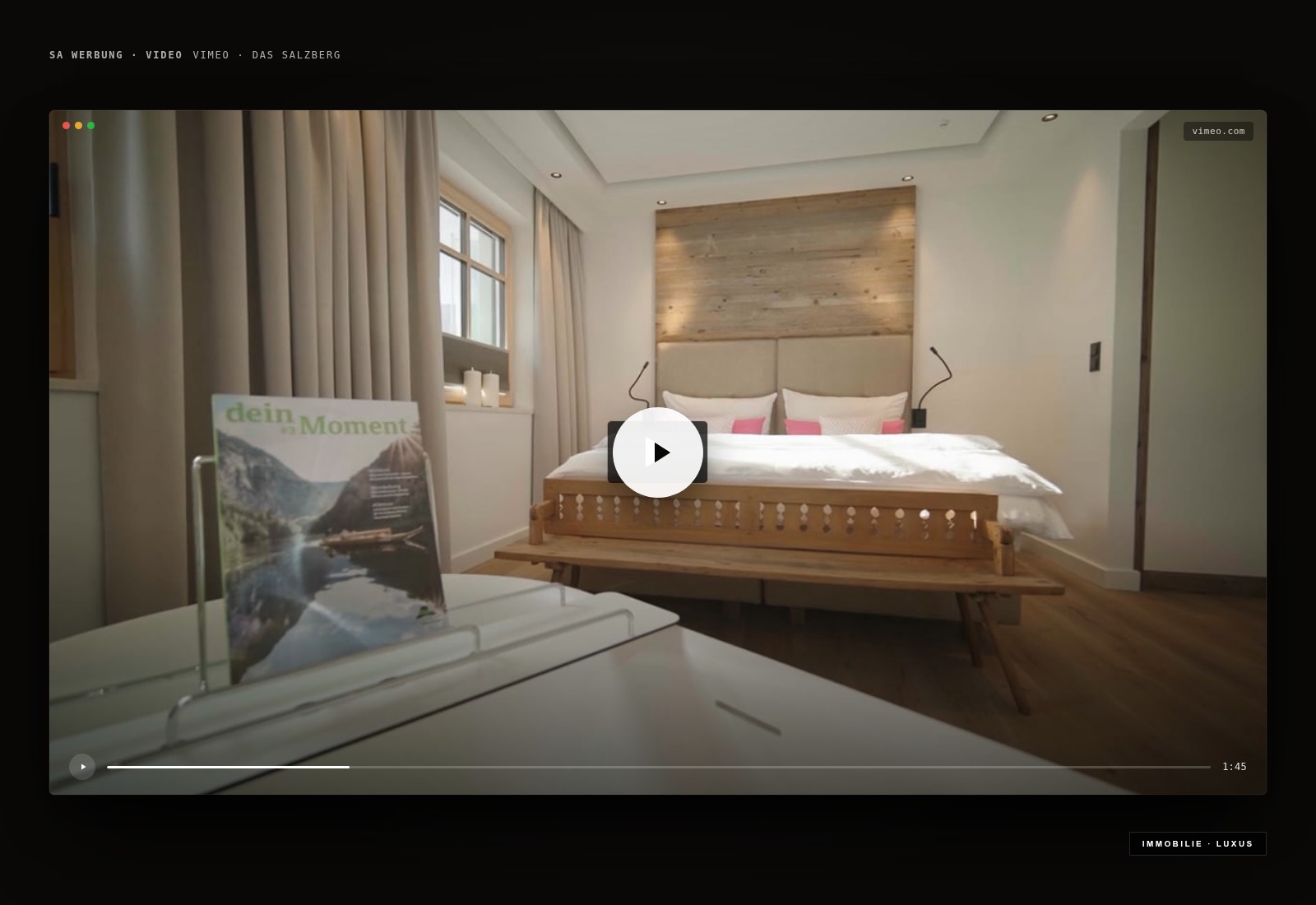 Imagefilm Das Salzberg Bad Aussee – Luxusapartments-Kampagne von SA Werbung im Ausseerland