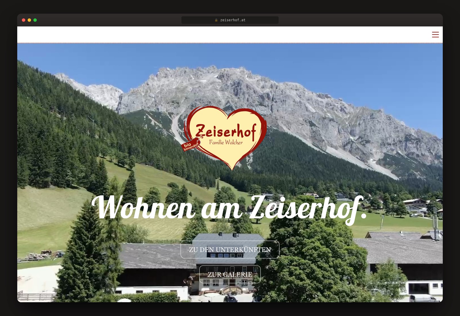 Zeiserhof — Familie Walcher — Website